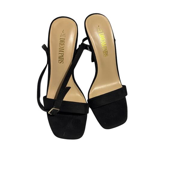 Dream Pairs Women's Size 7 Black Stiletto Square Open Toe Heels - Picture 2 of 8